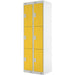 LINK51 Standard Mild Steel Locker with 3 Doors Standard Deadlock Lockable with Key 2 300 x 450 x 1800 mm Grey & Yellow