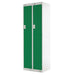 LINK51 Standard Mild Steel Locker with 1 Door Standard Deadlock Lockable with Key 2 300 x 450 x 1800 mm Grey & Green