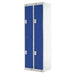 LINK51 Standard Mild Steel Locker with 2 Doors Standard Deadlock Lockable with Key 2 300 x 450 x 1800 mm Grey & Blue