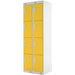 LINK51 Standard Mild Steel Locker with 4 Doors Standard Deadlock Lockable with Key 2 300 x 450 x 1800 mm Grey & Yellow