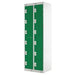 LINK51 Standard Mild Steel Locker with 6 Doors Standard Deadlock Lockable with Key 2 300 x 450 x 1800 mm Grey & Green