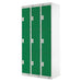 LINK51 Standard Mild Steel Locker with 3 Doors Standard Deadlock Lockable with Key 3 300 x 450 x 1800 mm Grey & Green