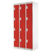 LINK51 Standard Mild Steel Locker with 4 Doors Standard Deadlock Lockable with Key 3 300 x 450 x 1800 mm Grey & Red