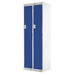 LINK51 Standard Mild Steel Locker with 1 Door Standard Deadlock Lockable with Key 2 300 x 450 x 1800 mm Grey & Blue