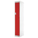 LINK51 Standard Mild Steel Locker with 1 Door Standard Deadlock Lockable with Key 300 x 450 x 1800 mm Grey & Red