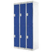 LINK51 Standard Mild Steel Locker with 2 Doors Standard Deadlock Lockable with Key 3 300 x 450 x 1800 mm Grey & Blue