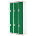 LINK51 Standard Mild Steel Locker with 2 Doors Standard Deadlock Lockable with Key 3 300 x 450 x 1800 mm Grey & Green