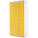 LINK51 Standard Mild Steel Locker with 2 Doors Standard Deadlock Lockable with Key 3 300 x 450 x 1800 mm Grey & Yellow