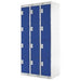 LINK51 Standard Mild Steel Locker with 4 Doors Standard Deadlock Lockable with Key 3 300 x 450 x 1800 mm Grey & Blue