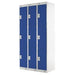 LINK51 Standard Mild Steel Locker with 3 Doors Standard Deadlock Lockable with Key 3 300 x 450 x 1800 mm Grey & Blue