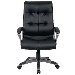 Realspace Executive Chair with Fixed Armrest and Adjustable Seat Basic Tilt Bonded Leather 110 kg Maine Black