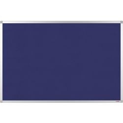 Viking Notice Board Non Magnetic Wall Mounted Felt 120 (W) x 90 (H) cm Aluminium Blue