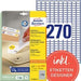 Avery L4730REV-25 Mini Multipurpose Labels Removable 17.8 x 10 mm White 25 Sheets of 270 Labels