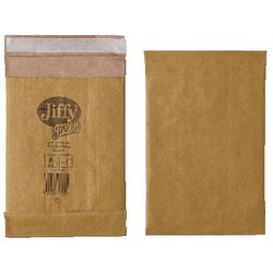 Jiffy Padded Envelopes PB0 90 gsm Brown Plain Peel and Seal 135 x 229 mm Pack of 200