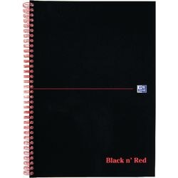 OXFORD Notebook Black n' Red A4 Ruled Spiral Bound Soft Cover Soft Cover Black, Red Perforated 100 Pages 50 Sheets