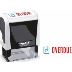 Tordat Printy 4912 Overdue Self-Inking Stamp 46 x 18mm Blue, Red