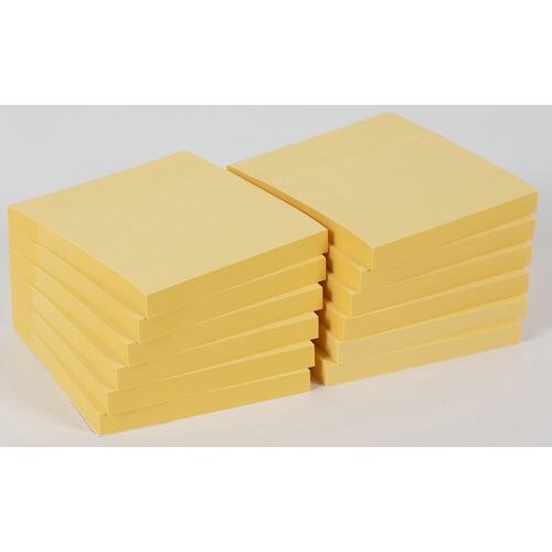 Office Depot Extra Sticky Notes 76 x 76 mm Pastel Yellow Square 12 Pads of 90 Sheets