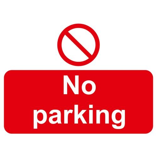 Prohibition Sign No Parking PVC 40 x 30 cm