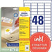 Avery L4736REV-25 Mini Multipurpose Labels Removable 45.7 x 21.2 mm White 25 Sheets of 48 Labels