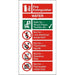 Fire Procedure Sign Water Extinguisher Photoluminescent Self Adhesive Vinyl 100 x 200 mm