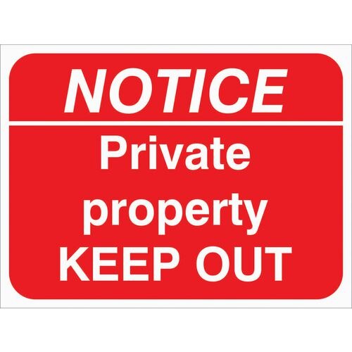 Prohibition Sign Private Property PVC 30 x 40 cm