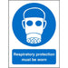 Mandatory Sign Respirator Plastic 20 x 15 cm