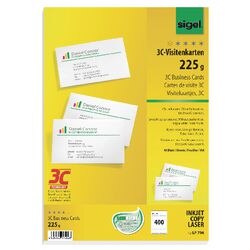 Sigel Business Cards 225 gsm White Pack of 40 Sheets of 10 Cards