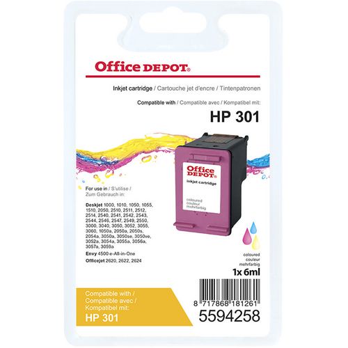 Office Depot 301 Compatible HP Cyan, — Cartridge CH562EE Magenta, Parkem Ink Ye
