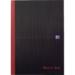 OXFORD Notebook Black n' Red A4 Ruled Casebound Cardboard Hardback Black, Red 192 Pages