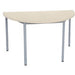 Niceday Semicircular Meeting Room Table with Maple Coloured MFC & Aluminium Top and Silver Frame 1200 x 600 x 750 mm