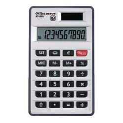 Office Depot Pocket Calculator AT-810 10 Digit Display Dual Power Silver