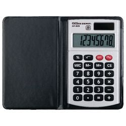 Office Depot Pocket Calculator AT-809 8 Digit Display Dual Power Black, Silver