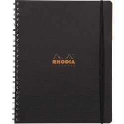 Rhodia Notebook 119236C A4+ Ruled Spiral Bound PP (Polypropylene) Soft Cover Black Perforated 180 Pages 90 Sheets