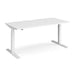 Elev8 Rectangular Sit Stand Single Desk with White Melamine Top and White Frame 2 Legs Touch 1600 x 800 x 675 - 1300 mm