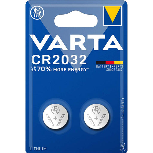 Varta Lithium Button Cell Battery CR2032 - 3 V DC, 230 mAh, 2-Blister, 2-Blister - Silver