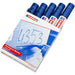 edding 800 Permanent Marker Broad Chisel 4-12 mm Blue Refillable Pack of 5