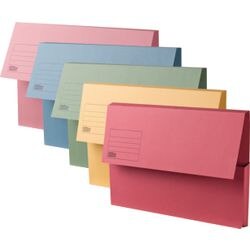 Office Depot Document Wallet Folio Manila 35.4 (W) x 3.2 (D) x 24 (H) cm Assorted Pack of 50