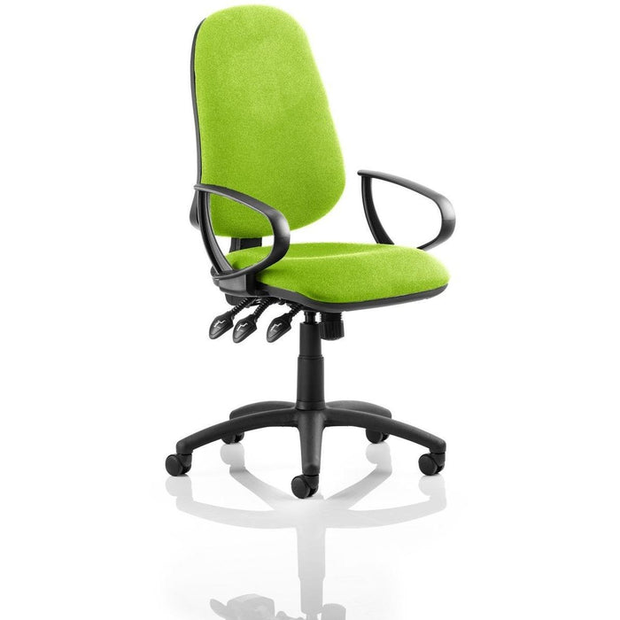 Dynamic Independent Seat & Back Task Operator Chair Myrrh Green Fabric Loop Arms Eclipse Plus XL Myrrh Green Seat Without Headrest High Back