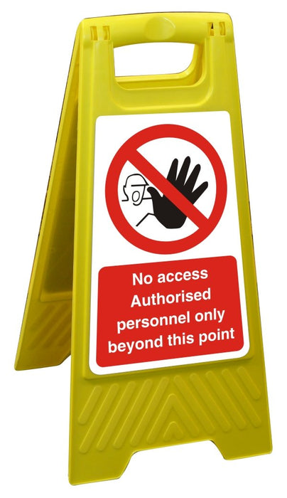 Floor Sign No Access Authorised Personnel Only PP Yellow 60 x 30 cm