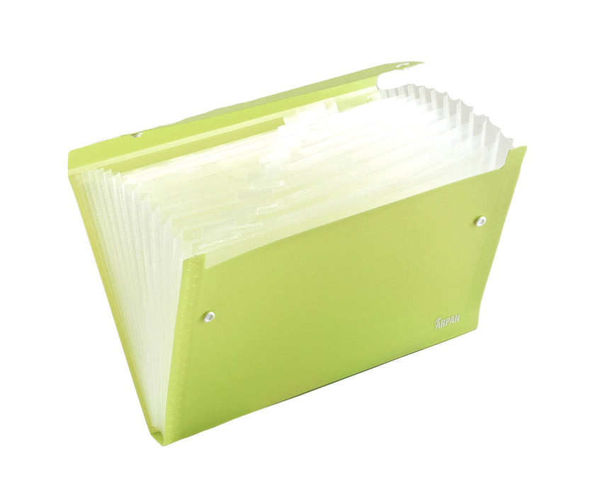 ARPAN A4 Expanding File Folder ST-9601 Light Green Plastic 24 x 33 x 2 cm