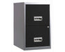 Pierre Henry Filing Cabinet with 2 Lockable Drawers Maxi 400 x 400 x 660 mm Black, Silver