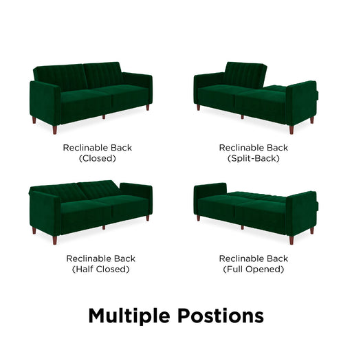 DOREL HOME 3 Seat Sofa GREEN Velvet 2,070.10 (W) x 863.30 (D) x 863.30 (H) mm