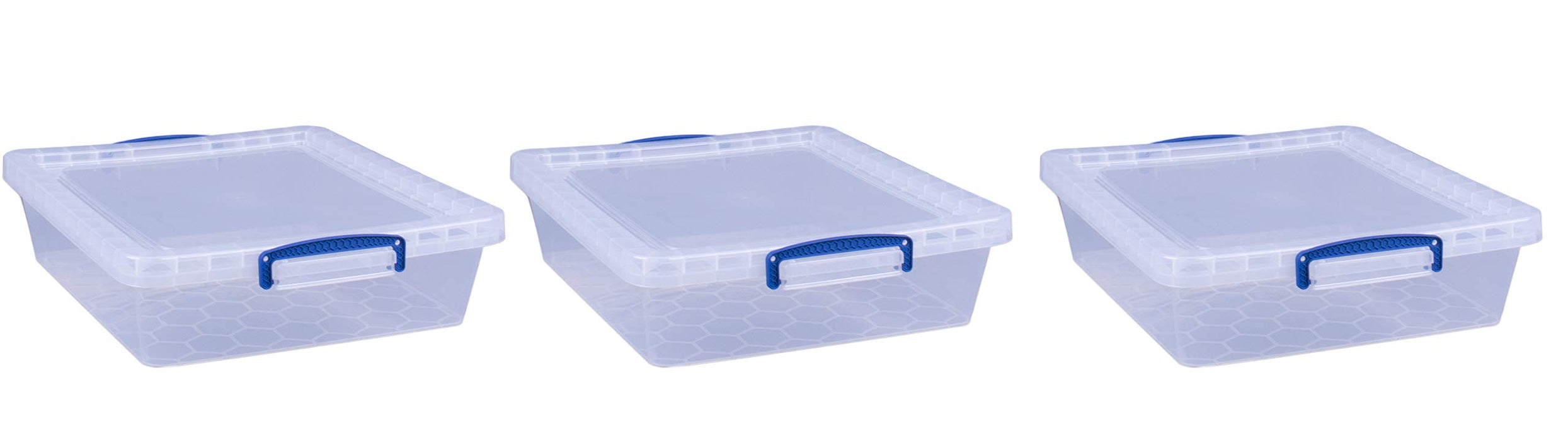 Really Useful Box Plastic Nestable Storage Boxes 10.5 Litre 383 x 460 x 113 mm Pack of 3