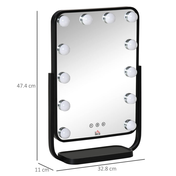 HOMCOM Mirror ABS (Acrylonitril-butadieen-styreen), Glass,Metal White 32.8 x 11 x 47.4 cm