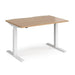 Elev8 Rectangular Sit Stand Single Desk with Beech Coloured Melamine Top and White Frame 2 Legs Touch 1200 x 800 x 675 - 1300 mm