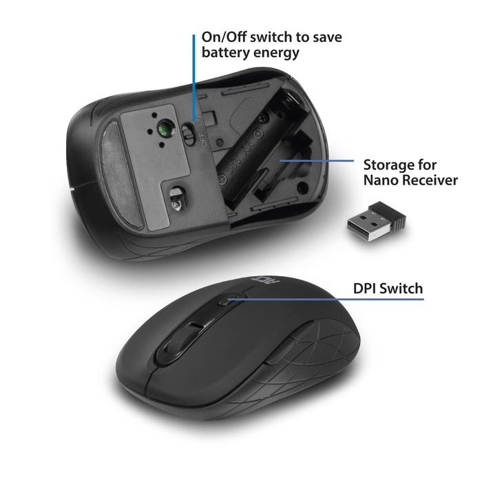 ACT Wireless Mouse AC5125 With USB Black