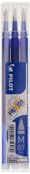 Pilot FriXion Ball/Clicker Refill Rollerball Pen Refill Blue Medium 0.4 mm Refillable Pack of 3