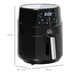 HOMCOM Air Fryer 4.5 L 1500 W Plastic, Steel Black