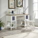 Mediterranean Shaker Style Home Office Desk White with Lintel Oak Finish - 5424152