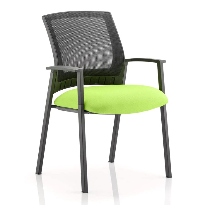 Dynamic Visitor Chair Fixed Armrest Metro Seat Myrrh Green Fabric